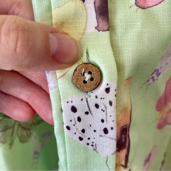 Hutch Mint Green Butterfly Print Flowy Midi Dress Fairycore Cottagecore Spring - Picture 12 of 16